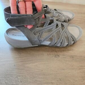 Baretraps Sammie Gladiator Women Grey Striped Strappy Comfort Athletic Sandals 9